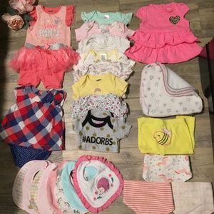 Baby bundle of Onesies Bibs Dresses towels 30 pcs